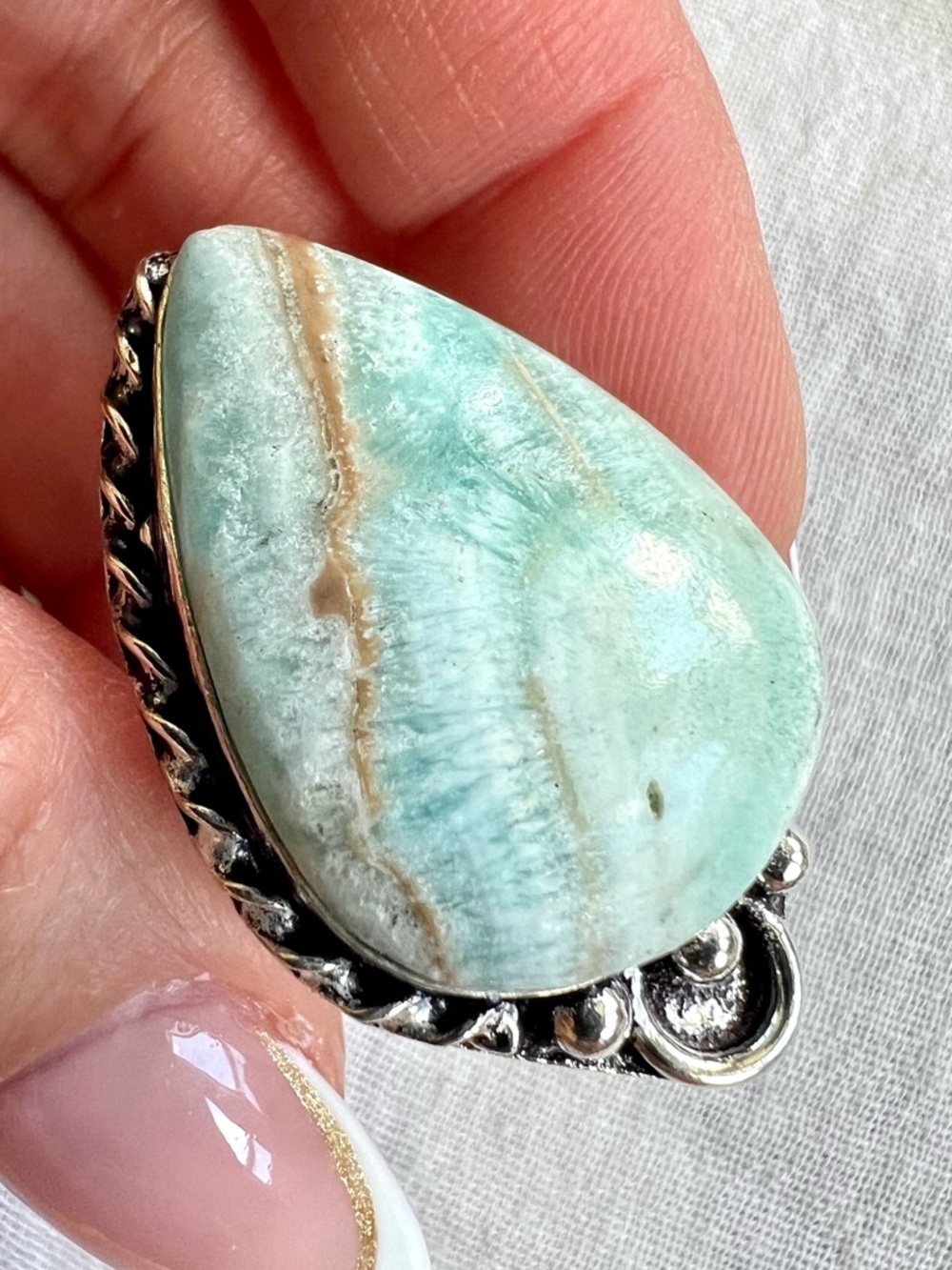 925 Angelic Vibes Large Hememorphite Ring 8.75 - 9.